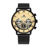 Tommy Hilfiger Legend Chronograph Gold Dial Black Mesh Bracelet Watch For Men - 1710568 Buy Now By Tommy Hilfiger