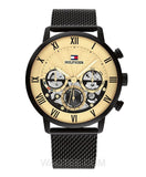 Tommy Hilfiger Legend Chronograph Gold Dial Black Mesh Bracelet Watch For Men - 1710568 Buy Now By Tommy Hilfiger