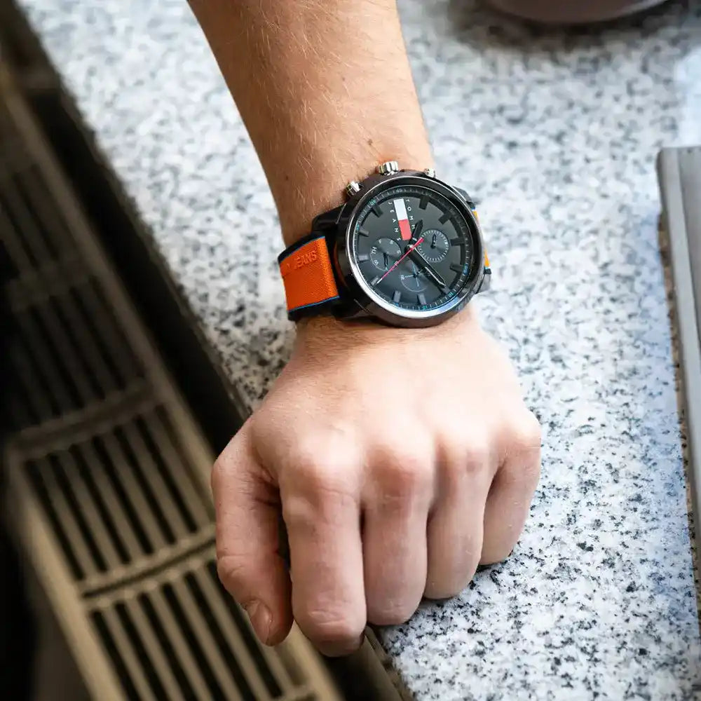 Tommy Hilfiger Wynwood Chronograph Black Dial Orange Silicone Strap Watch For Men - 1710583 Buy Now By Tommy Hilfiger