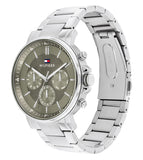 Tommy Hilfiger Tyson Chronograph Green Dial Silver Steel Strap Watch For Men - 1710587 Buy Now By Tommy Hilfiger