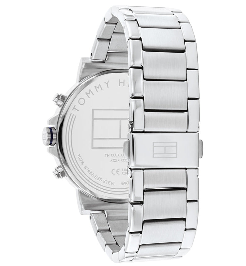 Tommy Hilfiger Tyson Chronograph Blue Dial Silver Steel Strap Watch For Men - 1710588 Buy Now By Tommy Hilfiger