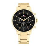 Tommy Hilfiger Tyson Chronograph Black Dial Gold Steel Strap Watch For Men - 1710589 Buy Now By Tommy Hilfiger