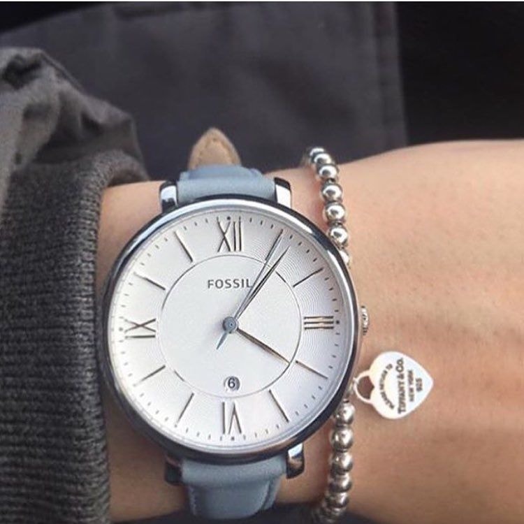 Fossil Jacqueline White Dial Light Blue Leather Strap Watch for Women - ES3821 Buy Now By Fossil