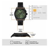 Emporio Armani Federico Chronograph Green Dial Black Steel Strap Watch For Men - AR11562 Buy Now By Emporio Armani
