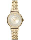 Emporio Armani Gianni T Bar Analog Crystals Gold Dial Gold Steel Strap Watch For Women - AR11608 Buy Now By Emporio Armani