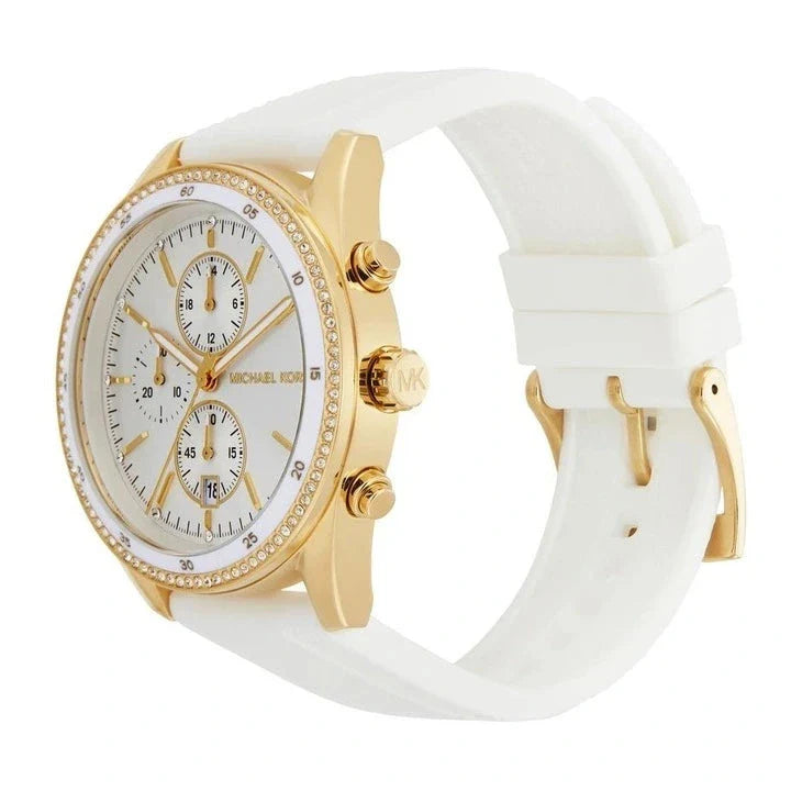 Michael Kors Hadyn Chronograph White Dial White Rubber Strap Watch for Women - MK7484 Buy Now By Michael Kors