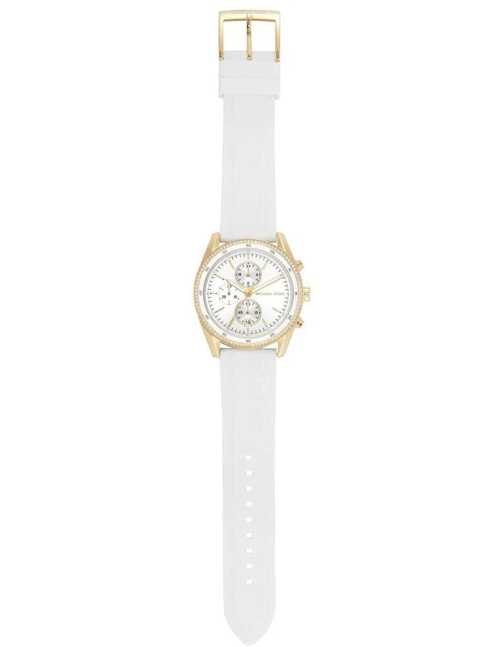 Michael Kors Hadyn Chronograph White Dial White Rubber Strap Watch for Women - MK7484 Buy Now By Michael Kors