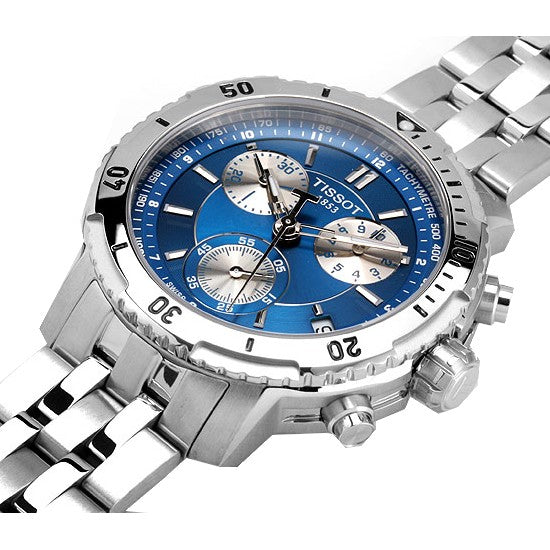 Tissot T Sport PRS 200 Chronograph Blue Dial Silver Steel Strap Watch For Men - T067.417.11.041.00 Buy Now By Tissot