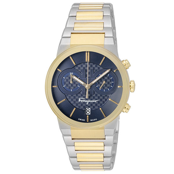 Salvatore Ferragamo Sapphire Chrono Blue Dial Two Tone Steel Strap Watch for Men - SFME00521 Buy Now By Salvatore Ferragamo