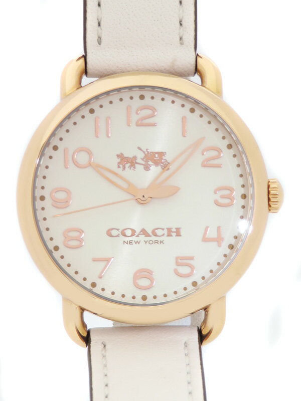 Coach Delancey White Dial White Leather Strap Watch for Women - 14502716 Buy Now By Coach