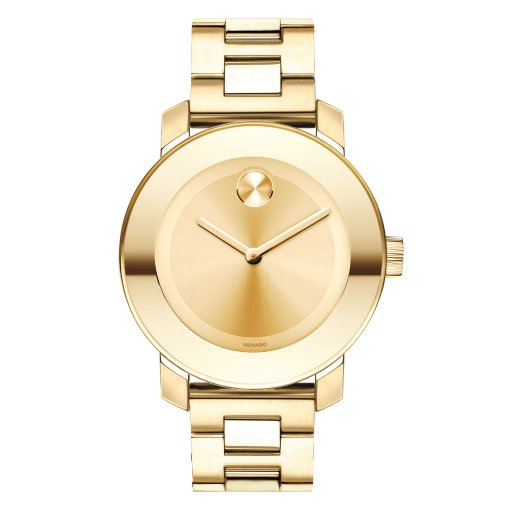 Movado Bold Yellow Gold Dial Yellow Gold Steel Strap Watch For Women - 3600085 Buy Now By Movado