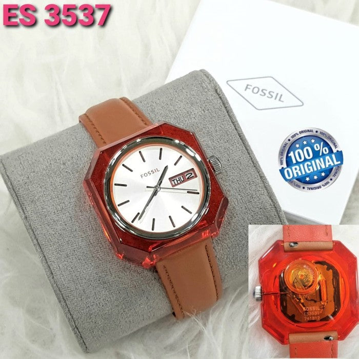 Fossil Candy White Dial Brown Leather Strap Watch for Women - ES3537 Buy Now By Fossil