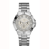 Guess Vista Diamonds Silver Dial Silver Steel Strap Watch for Women - W12080L1 Buy Now By Guess