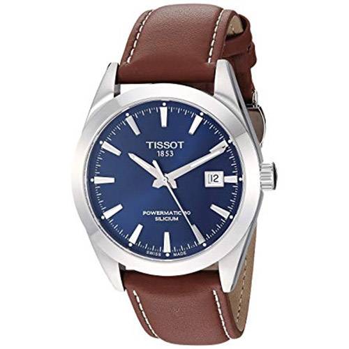 Tissot Gentleman Powermatic 80 Silicium Blue Dial Brown Leather Strap Watch For Men - T127.407.16.041.00 Buy Now By Tissot