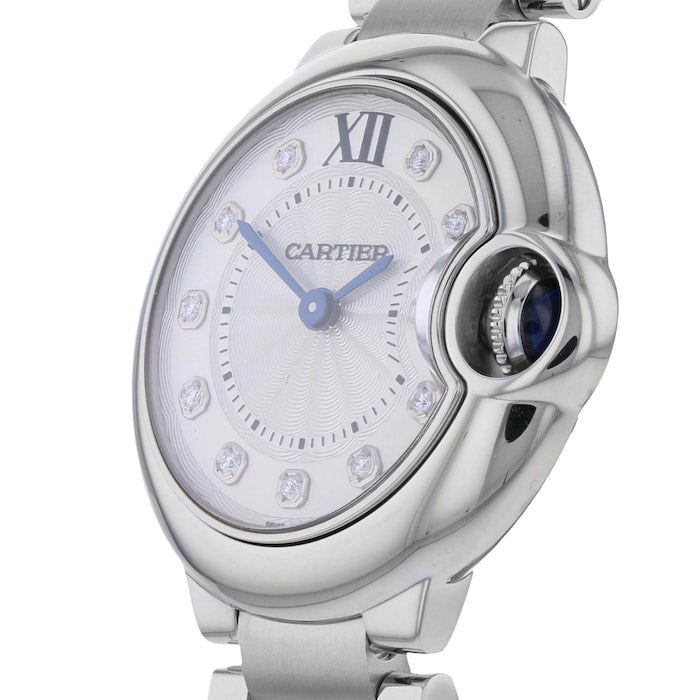 Cartier Ballon Bleu de Cartier Diamonds Silver Dial Silver Steel Strap Watch for Women - WE902073 Buy Now By Cartier