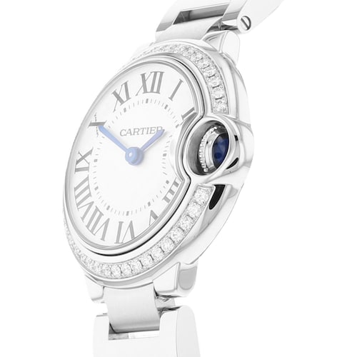 Cartier Ballon Bleu De Cartier Diamonds White Dial Silver Steel Strap Watch for Women - W4BB0015 Buy Now By Cartier