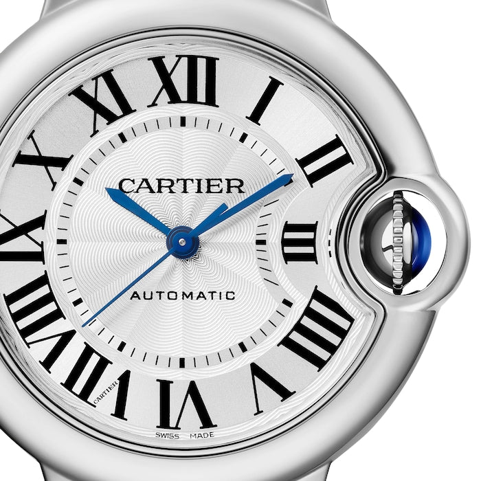 Cartier Ballon Bleu De Cartier Silver Dial Black Leather Strap Watch for Women - WSBB0030 Buy Now By Cartier