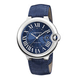 Cartier Ballon Bleu De Cartier Blue Dial Blue Leather Strap Watch for Men - WSBB0027 Buy Now By Cartier