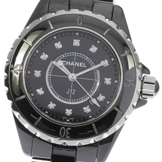 Chanel J12 Quartz Diamonds Black Dial Black Steel Strap Watch for Women - J12 H1625 Buy Now By Chanel