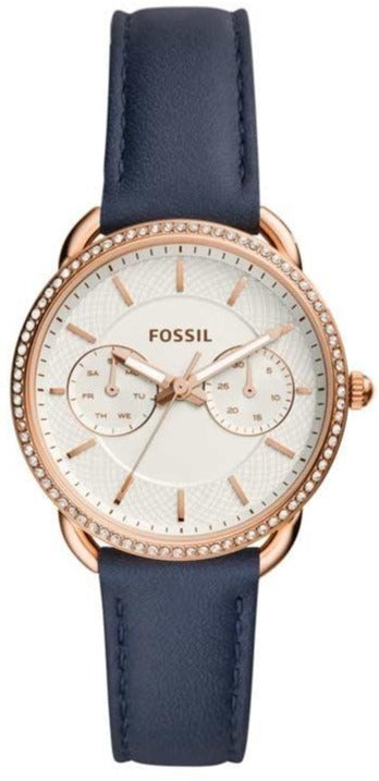 Fossil Tailor White Dial Blue Leather Strap Watch for Women - ES4394 Buy Now By Fossil
