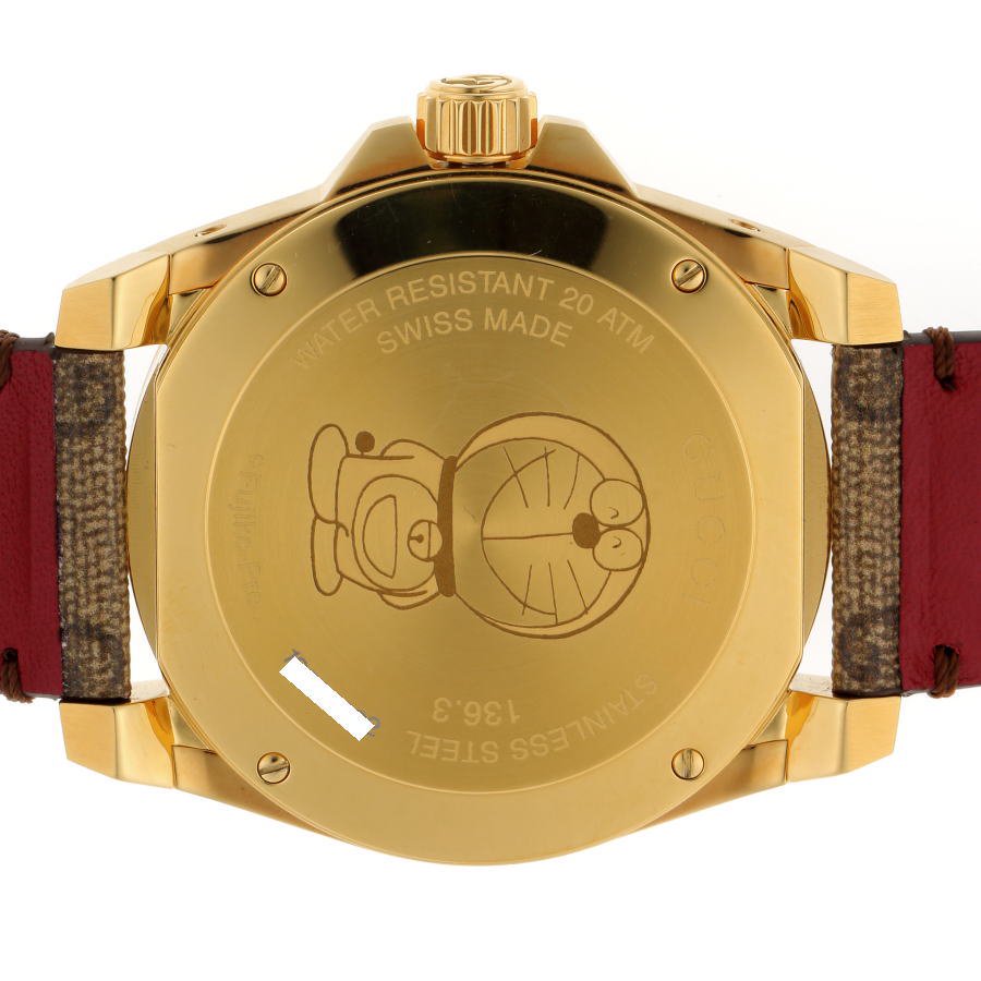 Gucci Dive Doraemon Quartz Brown Dial Brown Leather Strap Watch For Men - YA136335 Buy Now By Gucci