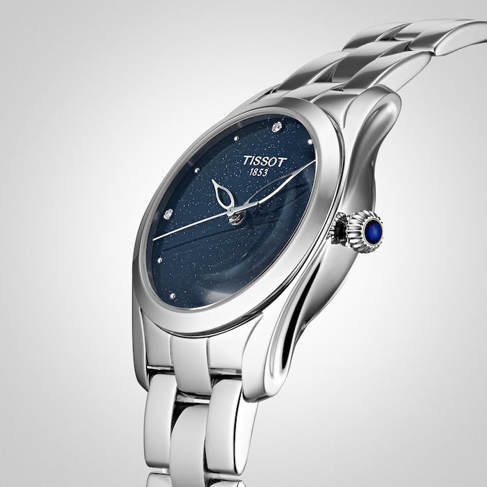 Tissot T Wave Donna Blue Dial Silver Steel Strap Watch For Women - T112.210.11.041.00 Buy Now By Tissot