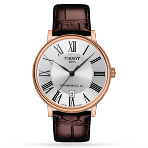Tissot Carson Premium Powermatic 80 Silver Dial Brown Leather Strap Watch For Men - T122.407.36.033.00 Buy Now By Tissot