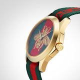 Gucci Le Marche des Merveilles Green & Red Dial Green & Red NATO Strap Unisex Watch - YA126487 Buy Now By Gucci