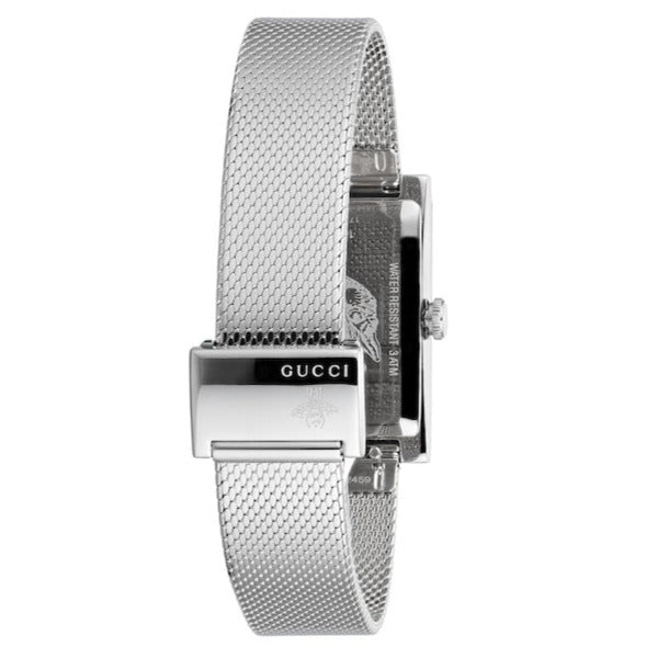 Gucci G Frame Red and Green Dial Silver Mesh Bracelet Watch For Women - YA147401 Buy Now By Gucci