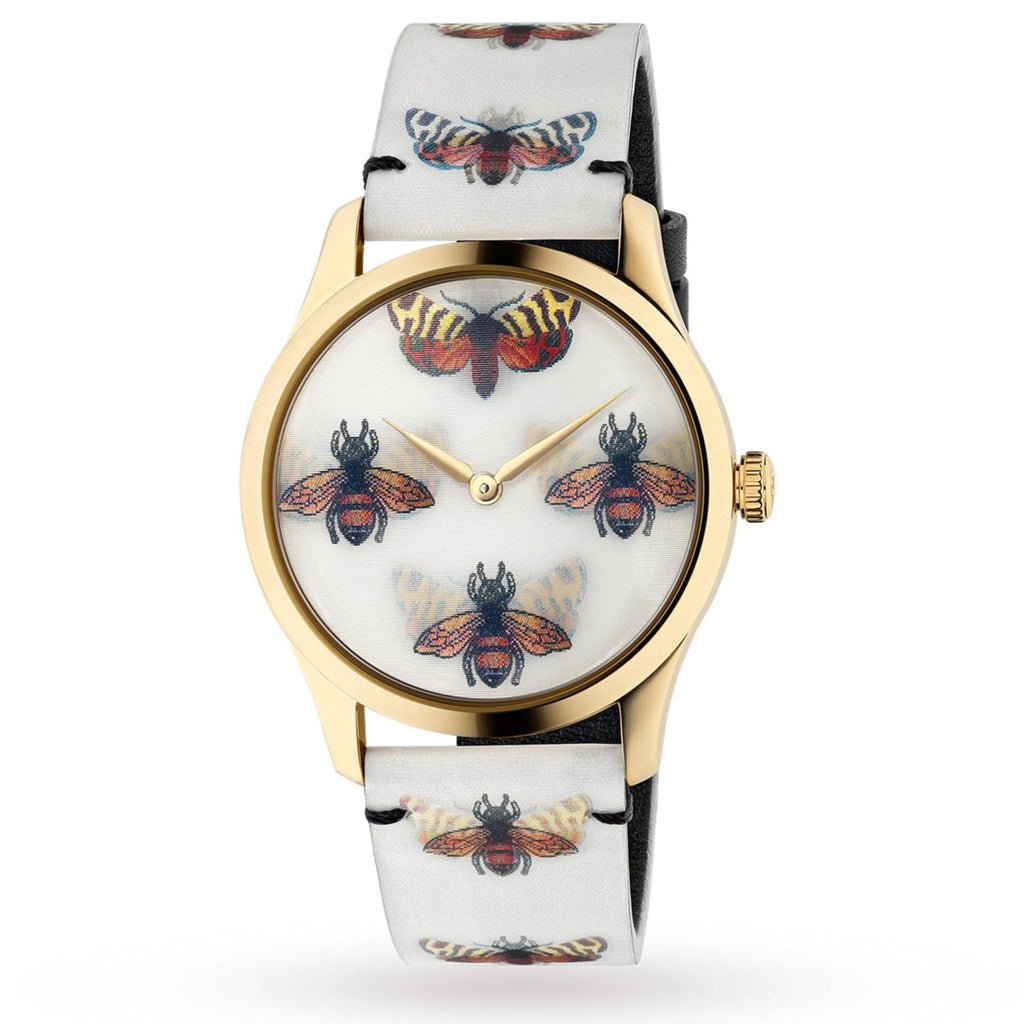 Gucci G Timeless Quartz White Dial White Leather Strap Watch For Women - YA1264109 Buy Now By Gucci