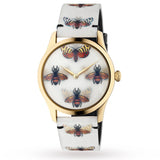 Gucci G Timeless Quartz White Dial White Leather Strap Watch For Women - YA1264109 Buy Now By Gucci