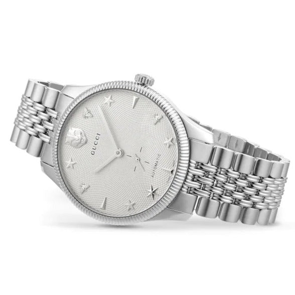 Gucci G Timeless Automatic Silver Dial Silver Steel Strap Watch for Men - YA126354 Buy Now By Gucci