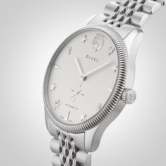 Gucci G Timeless Automatic Silver Dial Silver Steel Strap Watch for Men - YA126354 Buy Now By Gucci