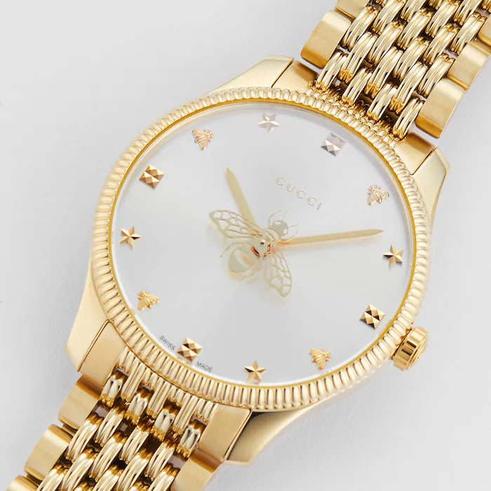 Gucci G Timeless Quartz Silver Dial Gold Steel Strap Watch For Women - YA1264155 Buy Now By Gucci