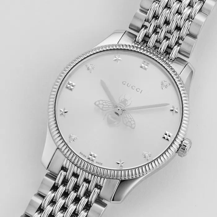 Gucci G Timeless Quartz Silver Dial Silver Steel Strap Watch For Women - YA1264153 Buy Now By Gucci