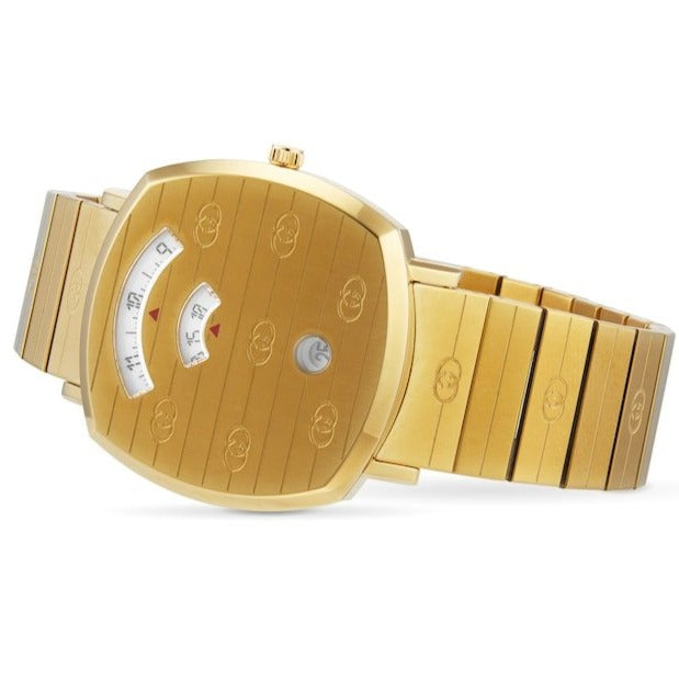 Gucci Grip Quartz Yellow Gold Dial Gold Steel Strap Unisex Watch - YA157409 Buy Now By Gucci