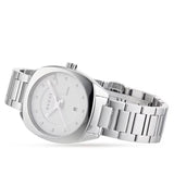 Gucci G Frame Quartz Diamonds Silver Dial Silver Steel Strap Watch For Women - YA142504 Buy Now By Gucci