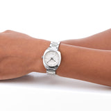 Gucci G Frame Quartz Diamonds Silver Dial Silver Steel Strap Watch For Women - YA142504 Buy Now By Gucci