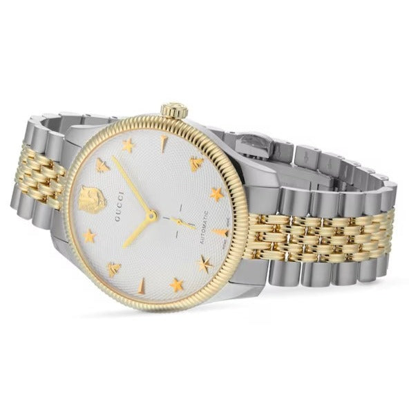 Gucci G Timeless Automatic White Dial Two Tone Steel Strap Watch for Men - YA126356 Buy Now By Gucci
