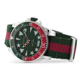 Gucci Dive Quartz Green Dial Two Tone NATO Strap Watch For Men - YA136339 Buy Now By Gucci