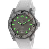 Gucci Dive Quartz White Dial White Rubber Strap Watch For Men - YA136337 Buy Now By Gucci