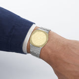 Gucci 25H Quartz Gold Dial Silver Steel Strap Watch for Men - YA163405 Buy Now By Gucci