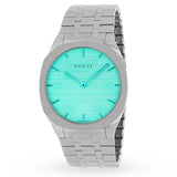 Gucci 25H Quartz Turquoise Dial Silver Steel Strap Watch For Women - YA163409 Buy Now By Gucci