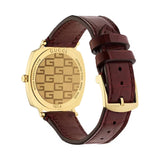Gucci Grip Quartz Gold Dial Maroon Leather Strap Watch For Women - YA157402 Buy Now By Gucci