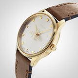 Gucci G Timeless Quartz Silver Dial Brown Leather Strap Watch For Women - YA1265022 Buy Now By Gucci