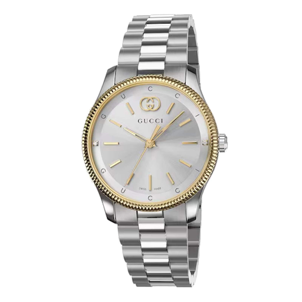 Gucci G Timeless Quartz Silver Dial Two Tone Steel Strap Watch for Women - YA1265063 Buy Now By Gucci