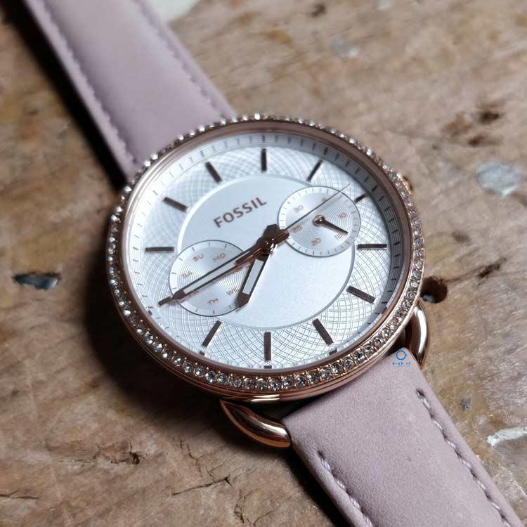 Fossil Tailor Quartz White Dial Pink Leather Strap Watch for Women - ES4393 Buy Now By Fossil