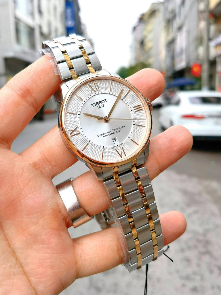Tissot Chemin des Tourelles Powermatic 80 Silver Dial Two Tone Steel Strap Watch for Men - T099.407.22.038.02 Buy Now By Tissot