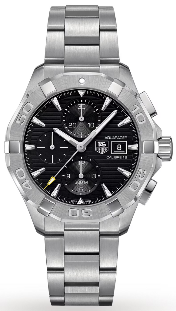 Tag Heuer Aquaracer Automatic Chronograph Black Dial Silver Steel Strap Watch for Men - CAY2110.BA0927 Buy Now By Tag Heuer