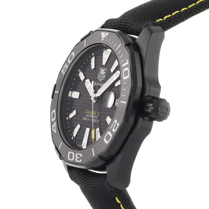 Tag Heuer Aquaracer Calibre 5 Automatic Black Dial Black Nylon Strap Watch for Men - WAY218A.FC6362 Buy Now By Tag Heuer